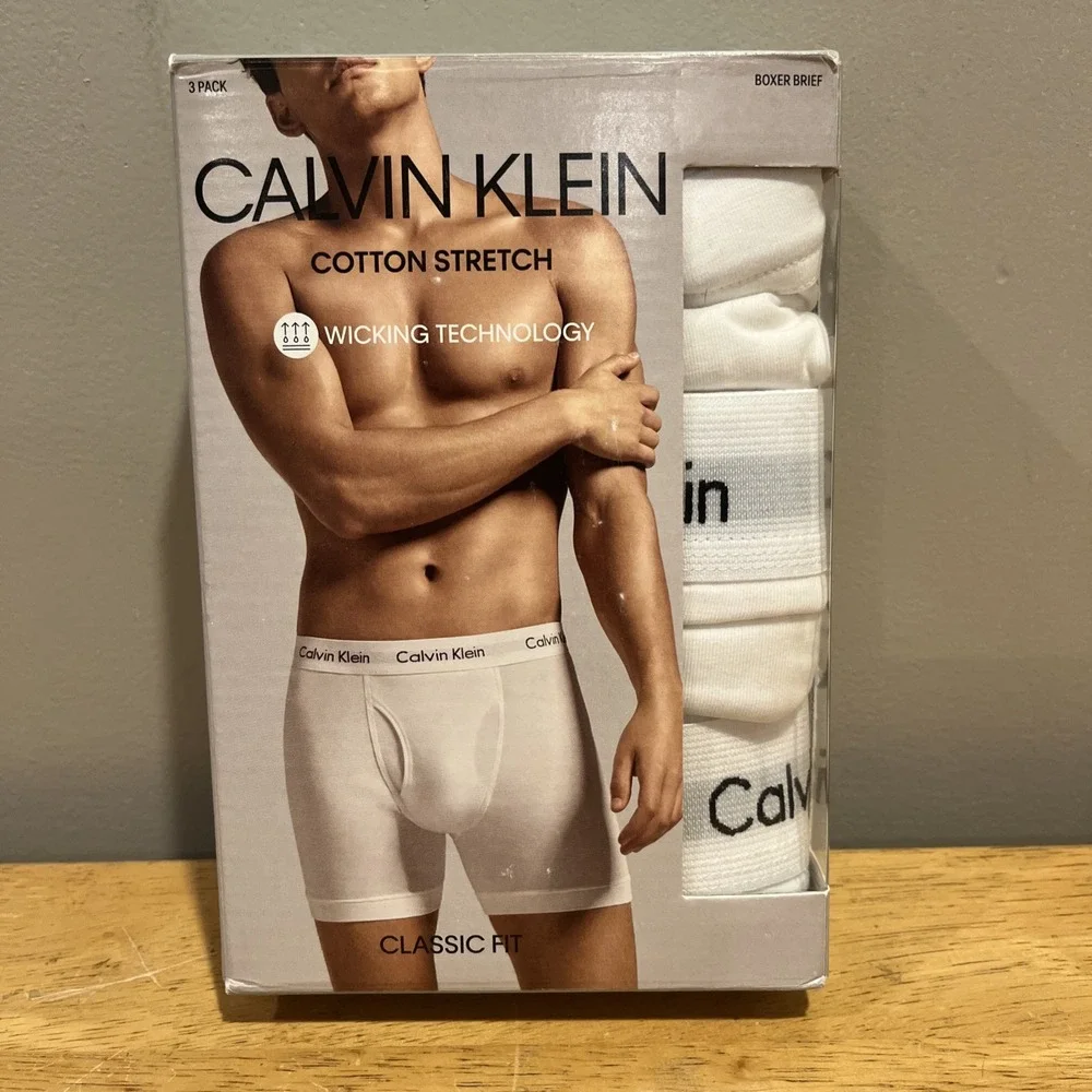 Calvin Klein Men's Boxer Briefs Underwear‎ 3-Pairs White Sz: XL NB2616
